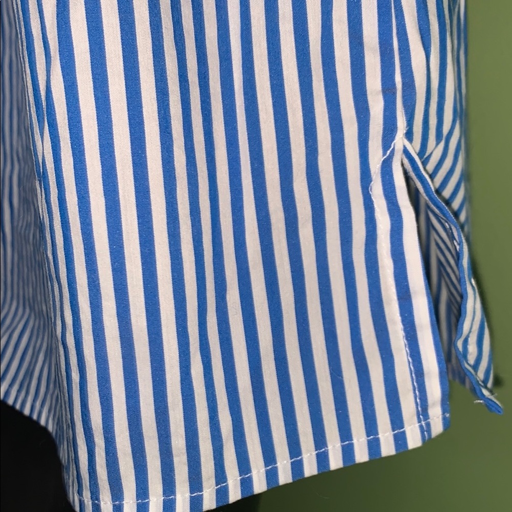 Blue Striped Ruffle Sleeve Top - Picture 7 of 10